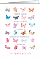 Encouragement Young Lady Butterflies So Much Good So Much Potential card