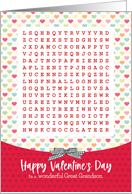 For Great Grandson Activity Word Search Valentine card