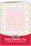 For Great Granddaughter Activity Word Search Valentine card