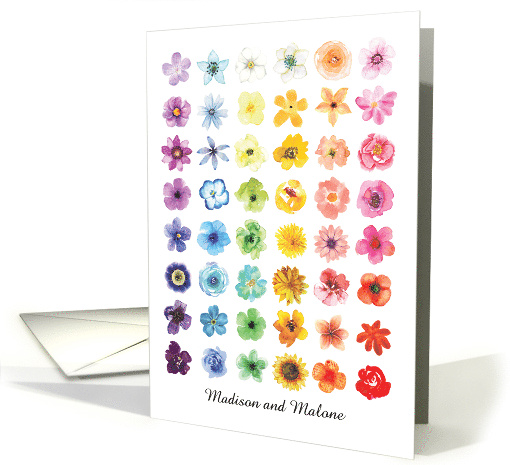 Rainbow of Beautiful Flowers Wedding Invitation card (1737608)