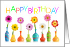 Birthday Bright and Beautiful Vases with Flowers card