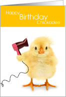 Birthday for Her Chickadee Year Filled with Good Hair Days card