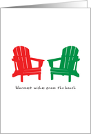 Beach Christmas Adirondack Chairs Warmest Wishes from the Beach card