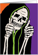 Fun Skeleton in Hoodie Gives Thumbs Up Keep It Spooky Halloween card