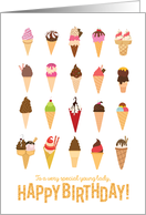 Bright Ice Cream Cones Special Young Lady Birthday Coolest Year Yet card