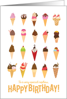 For Nephew Bright Ice Cream Cones Birthday Coolest Year Yet card