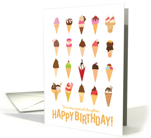 For Daughter Bright Ice Cream Cones Birthday Coolest Year Yet card
