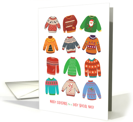 Christmas to Niece with Cute Ugly Sweaters Warm Toasty... (1742756)