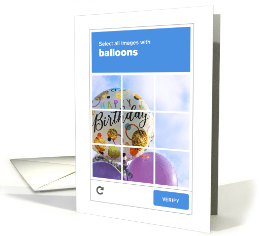 Humor Verify Youre Human Happy Birthday Check all Balloon Images card