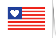 Blank Note Card Flag with Heart Land That We Love card