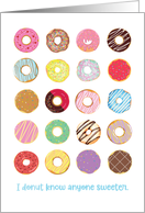 Cute Donut Valentine I Donut Know Anyone Sweeter card