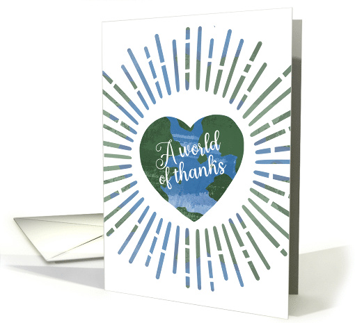 Business Employee A World of Thanks Heart World Illustration card