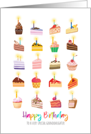 Super Cute Slices of Cake with Candles Birthday for Granddaughter card