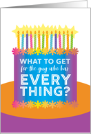 Funny What to Get for the Guy Who Has Everything Birthday card