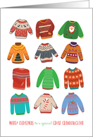 Christmas to Great Granddaughter Cute Ugly Sweaters Warm Toasty Jolly card