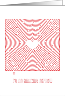 Heart Maze Valentine to an Amazing Nephew card