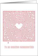 Heart Maze Valentine to an Amazing Grandmother card