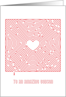 Heart Maze Valentine to an Amazing Godson card