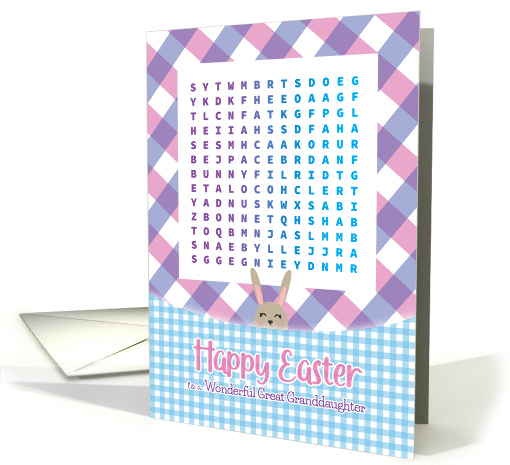 Super Cute Gingham Great Granddaughter Easter Word Search... (1754612)