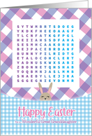 Super Cute Gingham Great Granddaughter Easter Word Search Activity card