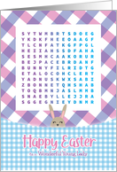 Super Cute for Young Lady Gingham Easter Word Search Activity card