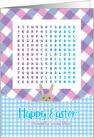 Super Cute for Young Man Gingham Easter Word Search Activity card