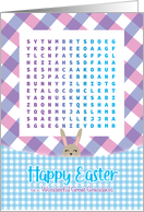 Super Cute for Great Grandson Gingham Easter Word Search Activity card