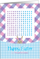 Super Cute for Godson Gingham Easter Word Search Activity card