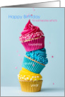 Stacked Cupcakes Sweeter Every Year Birthday card