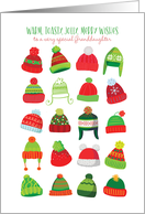 Warm Toasty Merry Christmas Hats Caps Toboggans for Granddaughter card