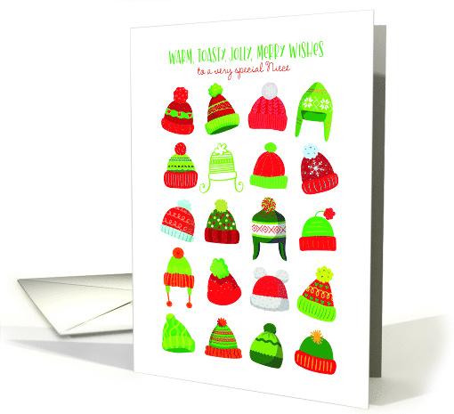 Special Niece Warm Toasty Merry Christmas Hats Caps Toboggans card