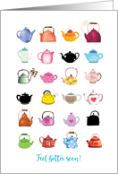 Feel Better Soon with Cute Tea Pots and Kettles Mixed Media card
