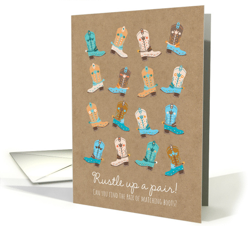 Birthday Cowboy Boots Matching Activity Rootin Tootin... (1777456)