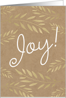 Christmas Joy with Faux Gilt Leaves and Pretty Script Every Happiness card