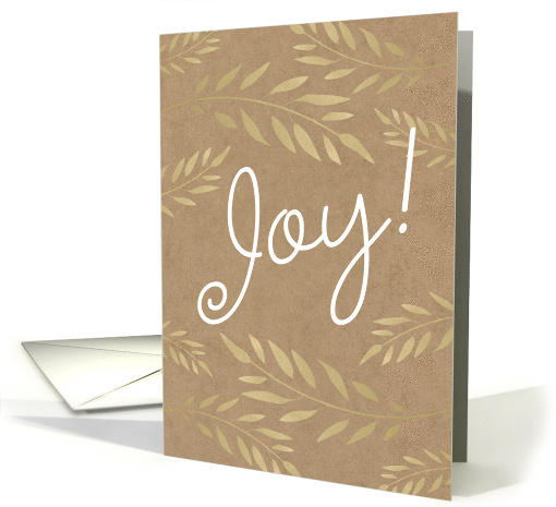 Happy Holidays Joy Faux Gilt Leaves and Pretty Script... (1786188)