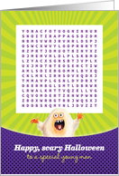 Halloween for Special Young Man Happy Scary Word Search Activity card