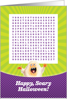 Happy Scary Halloween Word Search Fun Activity for Anyone card