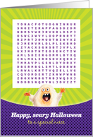 Halloween for Niece Happy Scary Word Search Activity card