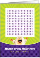 Halloween for Nephew Happy Scary Word Search Activity card