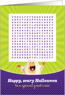 Halloween for Great Niece Happy Scary Word Search Activity card