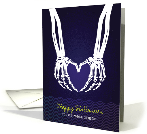 Halloween Grandson Cute Skeleton Heart Hands card (1795770)