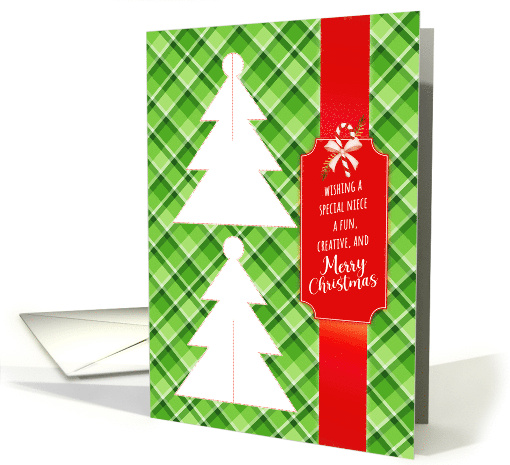 Niece Christmas Fun Creative Cut Color 3D Ornament Activity card