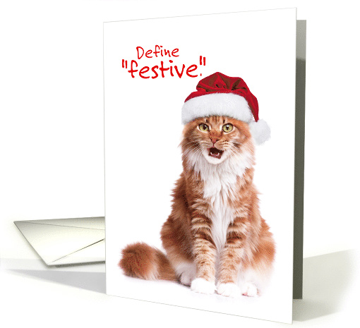 Funny Define Festive Christmas Cat with Attitude card (1808380)