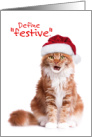 Funny Define Festive Christmas Cat with Attitude card