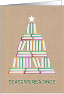 Seasons Readings Book Lovers Card Tree Made of Books Happy Holidays card