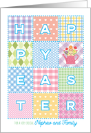 Nephew and Family Happy Easter Pastel Plaids Joy and Blessings Quilt card