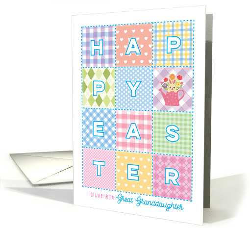 Great Granddaughter Happy Easter Pastel Plaids Joy and... (1823798)