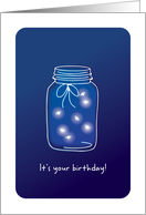 Fireflies In Mason Jar Birthday Shine Bright Every Little Thing card