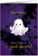 Halloween Cute Ghostie Finding You In Good Spirits card
