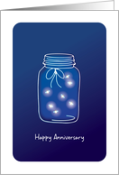 Wedding Anniversary Fireflies in Mason Jar Love Sharing Little Things card